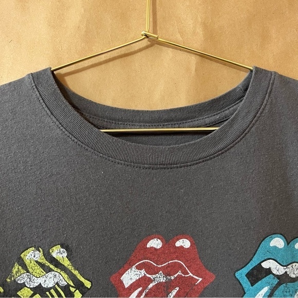 The Rolling Stones | Multi Logo Tongue Graphic Band Tee Boyfriend T-Shirt Size L - Picture 6 of 9